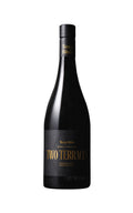 Wine bottle with 'Two Terraces' label on a white background